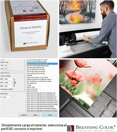 Vista 3 de Vibrance - Papel metálico para impresora fotográfica de 10 mil 8.99 oz/m², hojas de papel fotográfico prémium de 17 x 22 pulgadas, 50 hojas que