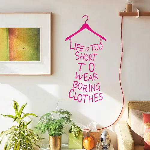 Vista 8 de Proverb Series Life Is Too Short to WearFashion Lady's - Vinilo removible para decoración de pared, calcomanía mural con texto en inglés "Life Is