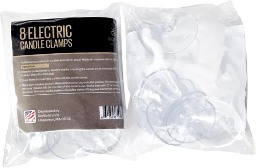 Vista 4 de Soportes para velas eléctricas Holiday Joy, Plástico, Transparente, paquete de 8
