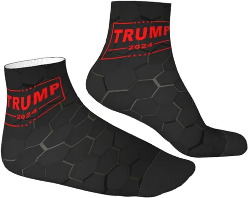 Vista 3 de GDJF Trump 2024 - Calcetines tobilleros de invierno de corte bajo, deportivos, cálidos, cómodos, transpirables, casuales, para hombres y mujeres