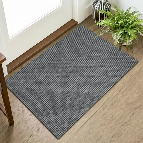 Vista 69 de KOZYFLY - Tapete para puerta de interior, lavable, pequeña, antideslizante, con respaldo de goma, felpudo de algodón para el hogar, color negro