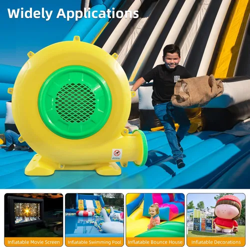 Vista 4 de Soplador de aire de casa inflable de 480 W, potente soplador de aire eléctrico, ventilador de bomba portátil perfecto para cabinas de pintura
