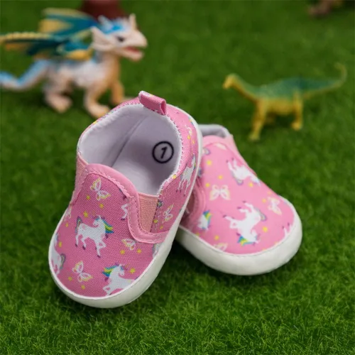 Vista 4 de Miamooi Zapatos deportivos para bebés y niñas con suela suave, zapatos para primeros caminos, casuales, planos, para recién nacidos, ligeros