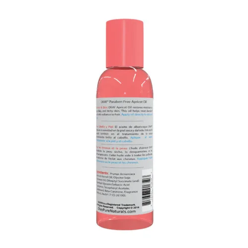 Vista 2 de Okay Aceite de albaricoque mezclado Para cabello y piel 2 onzas