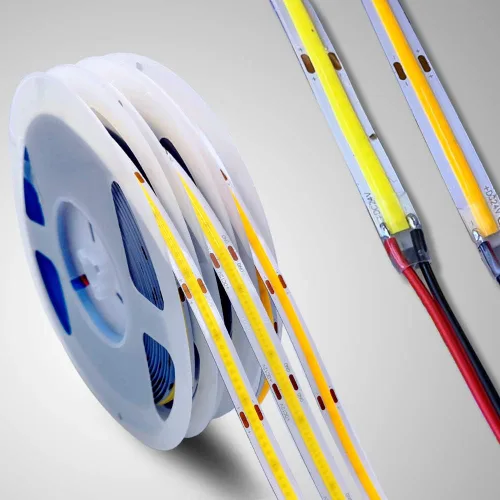 Vista 9 de Tira LED COB de 12 V CC de alta densidad flexible Ra90+ luces blancas cálidas 16.4 ft (luz cálida 3000 K, 320 LEDsm)