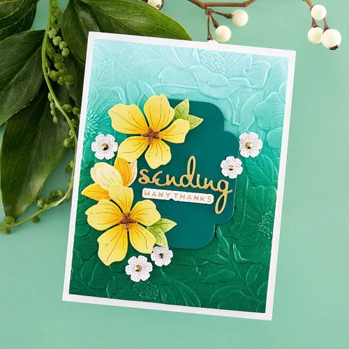 Vista 4 de Spellbinders Carpeta de estampado 3D de 5.5 x 8.5 pulgadas, diseño floral de cuatro pétalos