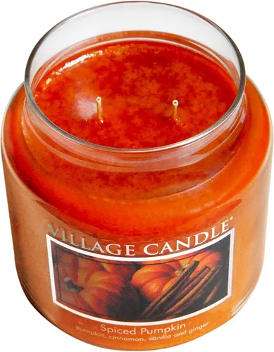 Vista 3 de Village Candle Tarro de boticario grande con calabaza especiada, vela perfumada, 21.25 onzas