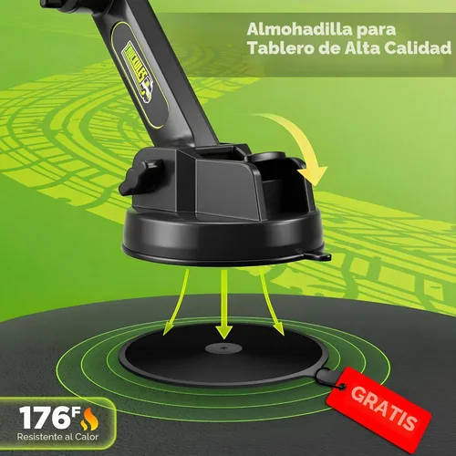 Vista 6 de Soporte de teléfono celular para camioneta, para conductores de camiones, ventosa resistente + almohadilla de salpicadero, soporte de iPhone