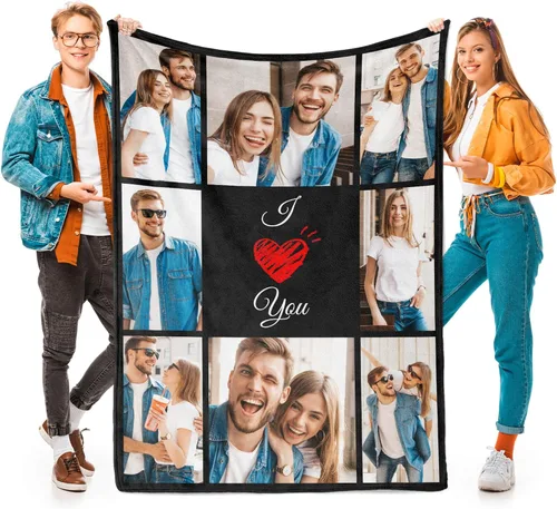 Vista 11 de Printwoo Mantas personalizadas con foto, manta de fotos personalizada, mantas personalizadas con imagen, regalos personalizados para mujeres