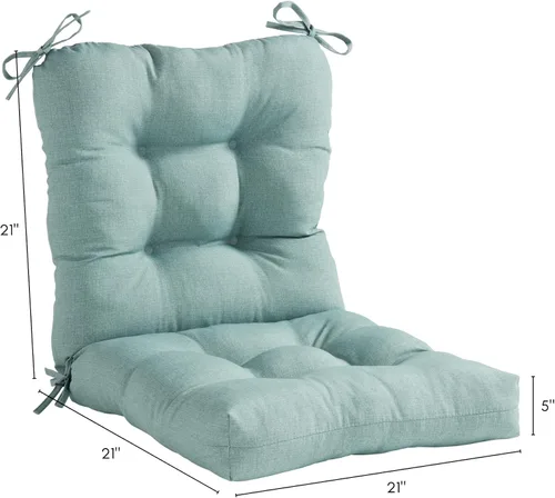Vista 52 de Greendale Home Fashions Juego de 2 cojines de asiento y respaldo para exteriores, diseño Adobe Stripe 2