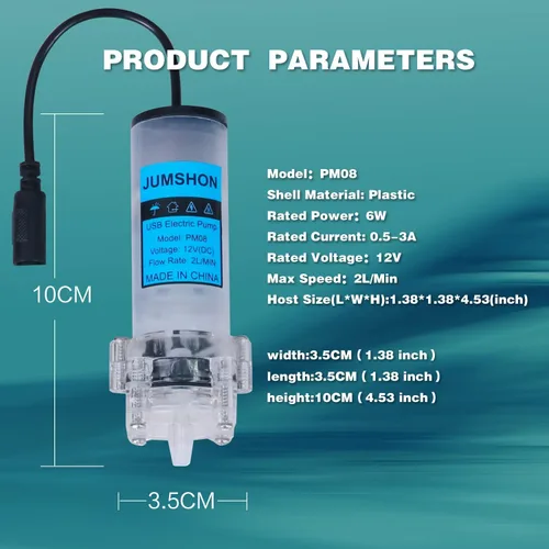 Vista 5 de Bomba eléctrica de transferencia de agua doméstica de 110V con velocidad ajustable para máquina de hielo, máquina de café, refrigeración por agua