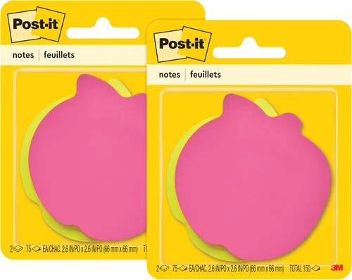 Vista 7 de Post-it Notas, forma de estrella, amarillo y rosa con patrón, 2.9 x 2.8 pulgadas, 2 blocs, 75 hojas/bloc (7350-STR) (paquete de 2)