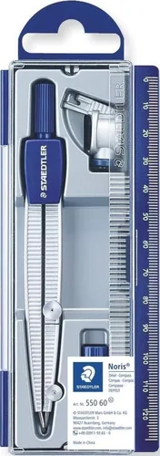 Vista 6 de Staedtler Noris Club 550 50 - Juego de brújula escolar con caja de plomo