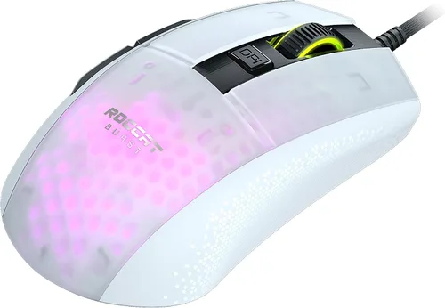Vista 3 de ROCCAT Burst Pro - Mouse para juegos de PC, interruptores ópticos, mouse ergonómico súper ligero, con cable, iluminación RGB, rueda