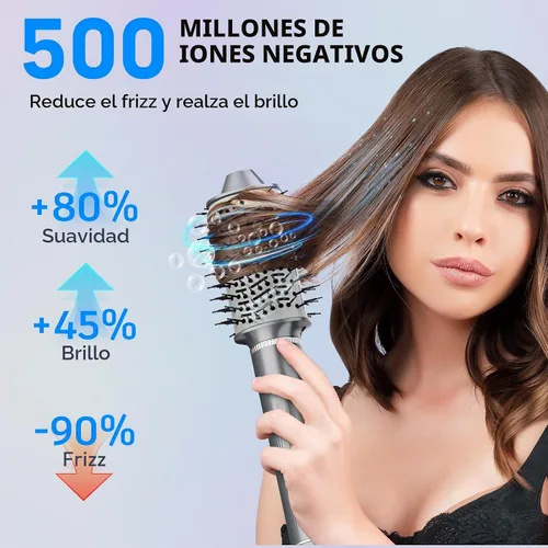 Vista 5 de Quico 5 en 1 cepillo secador de pelo, cepillo giratorio para rizar
