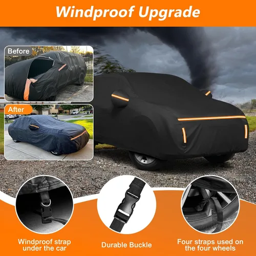 Vista 4 de Funda de coche para Toyota RAV4 2012-2025 XA30 XA40 XA50 impermeable forro de algodón PEVA cubierta exterior resistente al viento protección UV