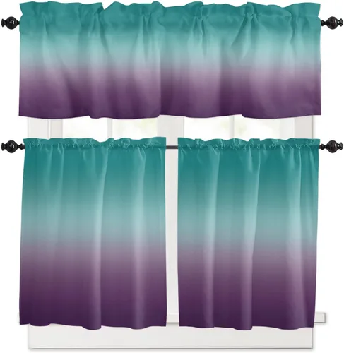 Vista 9 de Cenefas de ventana de calabaza de Halloween, cortinas de cocina, cortinas para sala de estar, dormitorio, baño, lavable, pequeña mansión encantada