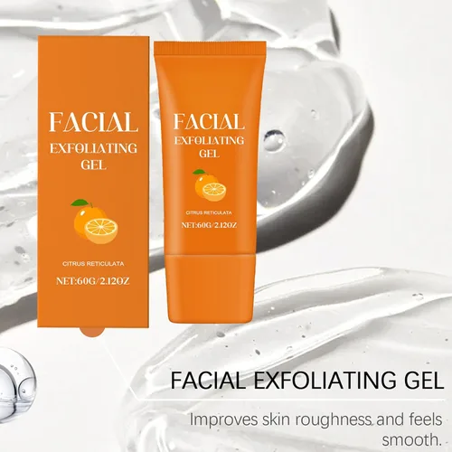 Vista 6 de Gel exfoliante facial, gel exfoliante naranja para cara, limpieza profunda, exfoliante, piel facial (1 unidad)