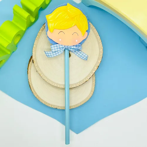 Vista 6 de Adorno hecho a mano para lápiz, adorno para bolígrafo, para niños y amantes de la escritura, aplique en goma eva. adorable adorno de niños