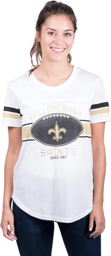 Vista 37 de Ultra Game Women's NFL Official Soft Mesh Varsity Stripe T-Shirt