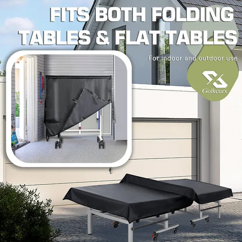 Vista 7 de Golkcurx Cubierta de mesa de ping pong, cubierta de tenis de mesa, impermeable, resistente al sol, para interiores y exteriores, se adapta a mesas