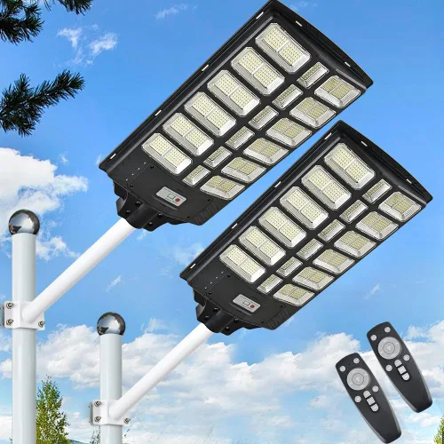 Vista 12 de 6000W Luz de calle LED solar para exteriores, luz de inundación de seguridad del atardecer al amanecer con control remoto, inalámbrica, impermeable