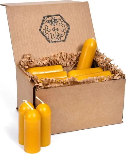 Vista 9 de BeeTheLight - Velas de cera de abeja (3.5 x 1.25 pulgadas), vela sin humo sin perfume, 12 horas de tiempo de combustión cada una, vela de cera