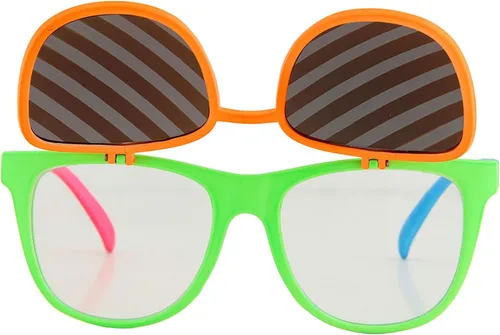 Vista 5 de Flip Up Neon Hipster Costume Glasses for Teens and Adults