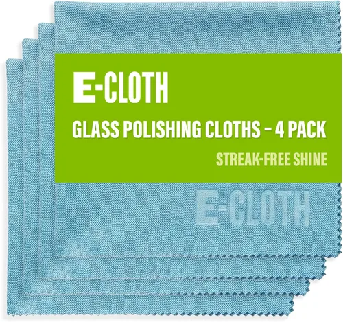 Vista 21 de E-Cloth - Paños para vidrio y pulido, limpiador de vidrio de microfibra premium, ideal para ventanas, vidrio y espejos, lavable y reutilizable