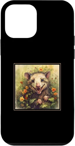 Vista 12 de iPhone 14 Zarigüeya Jardín Flores Pintura Mascota Mamá Papá Caso
