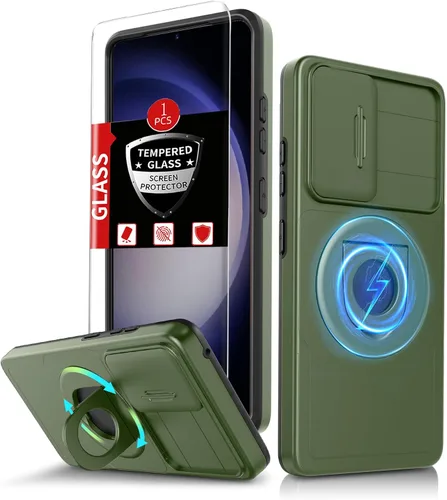 Vista 44 de Funda para Samsung Galaxy S21 FE con 2 protectores de pantalla de vidrio templado, funda con función atril para Samsung Galaxy S21FE con cubierta