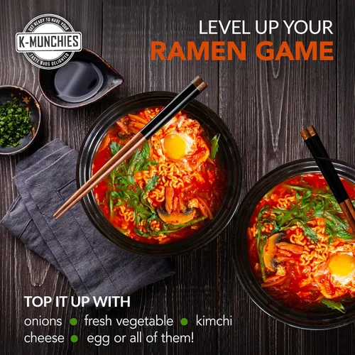 Vista 5 de Pulmuone - Fideos coreanos Ramyun no fritos, paquete de 4 fideos instantáneos coreanos sabor a estofado de kimchi, fácil de cocinar, auténtico ramen