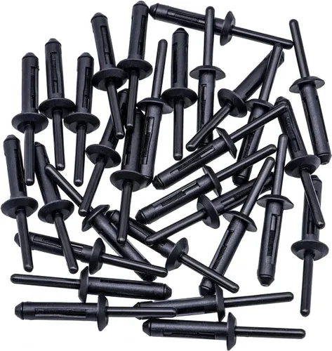 Vista 5 de Rexka 100 piezas de guardabarros para puerta de parachoques de plástico para remaches de 1/4 agujeros compatibles con Chrysler 6506007AA 07-20 Jeep