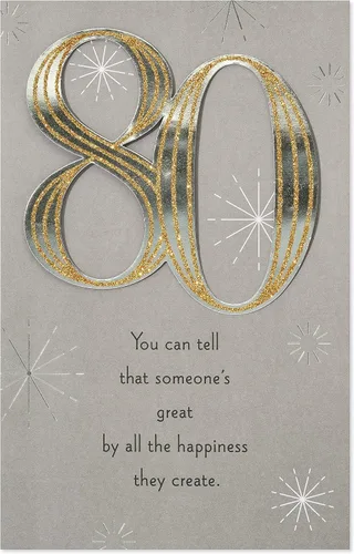 Vista 4 de American Greetings Tarjeta de cumpleaños número 80 (Extraordinary You)