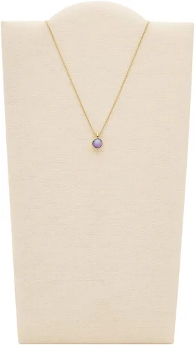 Vista 3 de Skagen Collar con colgante de acero inoxidable dorado de cristal de mar para mujer (modelo SKJ1689710), Acero inoxidable, No es una piedra preciosa