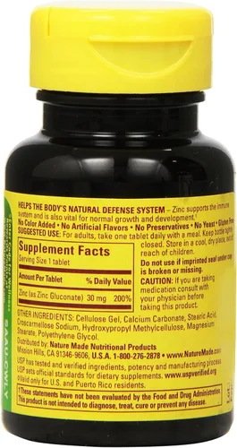 Vista 2 de Nature Made Zinc 30 mg, 100 tabletas (paquete de 6)