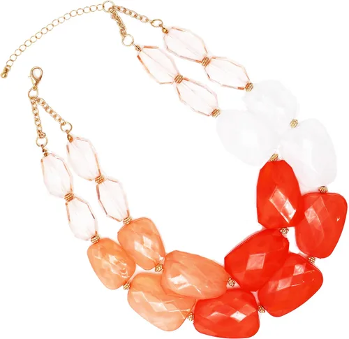 Vista 8 de Rosemarie Collections Conjunto de collar y pendientes elegantes con resina pulida ombre para mujer, 40,6 cm + 7,6 cm de extensor