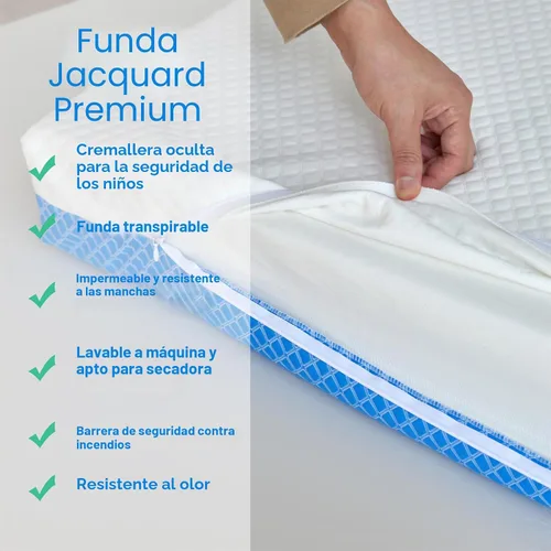 Vista 5 de Colchón de espuma viscoelástica con gel de confort de doble cara, transpirable para cuna de bebé, colchón de espuma viscoelástica para cuna, premium