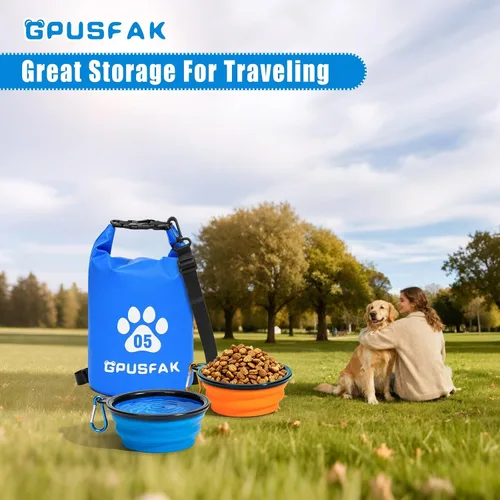 Vista 8 de Bolsa de almacenamiento de alimentos para mascotas con cierre enrollable (32 tazas), bolsa de viaje de comida para perros, contenedor impermeable