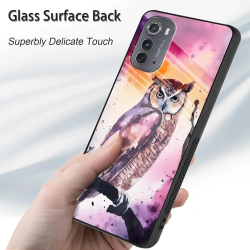Vista 279 de Funda para Motorola Moto Edge 2022, cubierta trasera de vidrio templado con protector de pantalla, funda protectora a prueba de golpes para Motorola