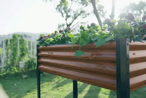 Vista 8 de SnugNiture Cama de jardín elevada con patas, 48 x 18 x 32 pulgadas, maceta elevada de metal para exteriores, patio trasero, balcón