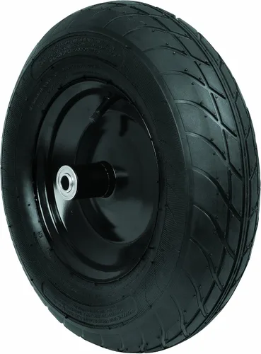 Vista 6 de Truper Neumático de carretilla sin plano de 16 pulgadas con montaje (modelo 33090 / FFT) Neumático resistente de poliuretano sólido no plano
