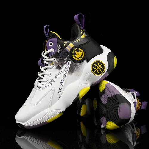 Vista 2 de Tenis de baloncesto para hombre, tenis de baloncesto para adolescentes, zapatillas de baloncesto antideslizantes, zapatos deportivos para hombres