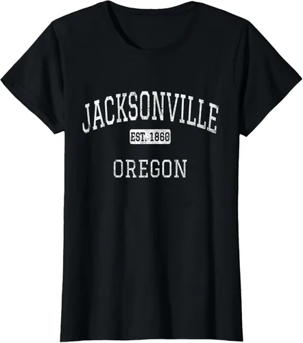 Vista 41 de Jacksonville Oregon OR - Camiseta vintage, Negro