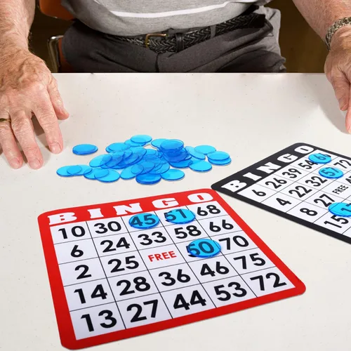 Vista 4 de GSE Games & Sports Expert Blue Bingo Chips, 1,000 piezas de 3/4 pulgadas de alto contraste transparente para juegos de bingo, fiestas