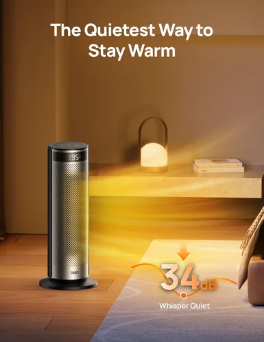 Vista 6 de DREO Calentador de espacio para habitaciones grandes, calentadores eléctricos de 20 pulgadas con DREO FortPlug para uso en interiores, torre
