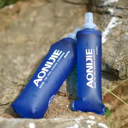 Vista 8 de TRIWONDER Botellas de agua plegables de poliuretano termoplástico sin BPA, frasco plegable para mochila de hidratación - Ideal para correr