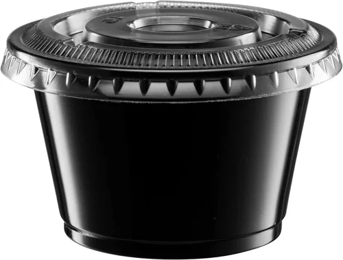 Vista 7 de ELEGANT DISPOSABLES Vasos de plástico sumergibles negros para porciones de 4 oz - 100
