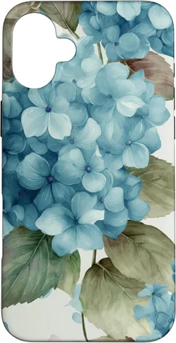 Vista 23 de Watercolor Shabby Chic Blue Hydrangeas Flower Case for iPhone 17