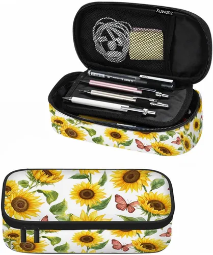 Vista 12 de Estuche organizador de lápices de alpaca, diseño de llama, hojas de animales, caja de papelería, caja de maquillaje, suministros escolares